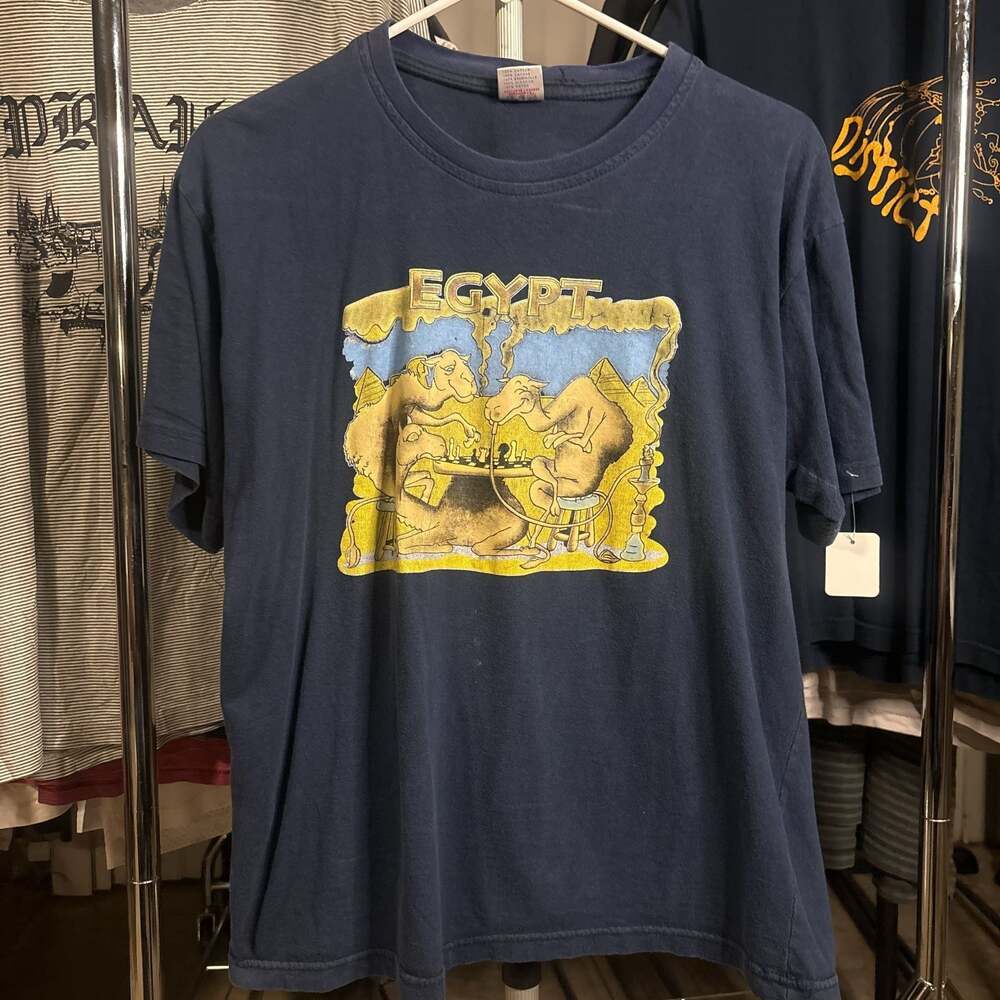 Vintage Egyptian Camel Cotton Tourist Print T-Shirt